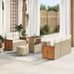 Ensemble de canapé de jardin 8 pièces avec coussins beige poly rotin acacia Ensemble de repas de jardin 3 pièces 3365201