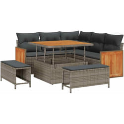Vidaxl - Ensemble De Canapé De Jardin 8 Pcs Gris, Gris Foncé