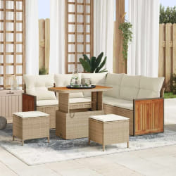 vidaXL Ensemble de canapé de jardin 8 pcs Beige et crème