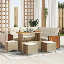 vidaXL Ensemble de canapé de jardin 8 pcs Beige et crème