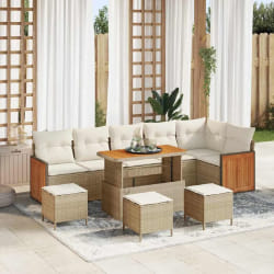 vidaXL Ensemble de canapé de jardin 10 pcs Beige et crème