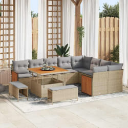 vidaXL Ensemble de canapé de jardin 12 pcs Beige et gris clair