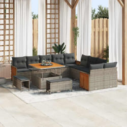 vidaXL Ensemble de canapé de jardin 13 pcs Gris Gris foncé