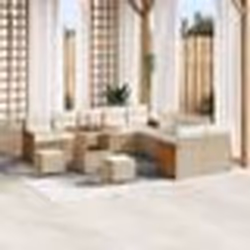 Canapés de Jardin 13 pièces avec Coussins Beige Rattan Acacia