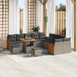 vidaXL Ensemble de canapé de jardin 13 pcs Gris Gris foncé
