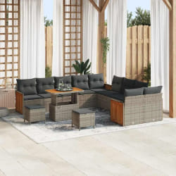 vidaXL Ensemble de canapé de jardin 13 pcs Gris Gris foncé