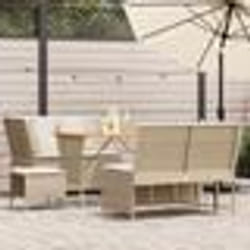 vidaXL Salon de jardin avec coussins 5 pcs beige résine tressée