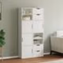 vidaXL Armoires latérales 4 pcs ODDA blanc 40x24x79 cm bois massif pin armoire buffet meuble de rangement de cuisine 3365349