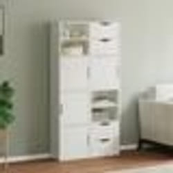 vidaXL Armoires latérales 4 pcs ODDA blanc 40x24x79 cm bois massif pin armoire buffet meuble de rangement de cuisine 3365349