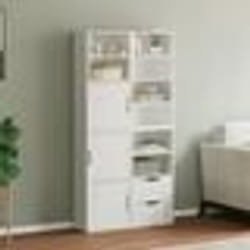 vidaXL Armoires latérales 4 pcs ODDA blanc 40x24x79 cm bois massif pin armoire buffet meuble de rangement de cuisine 3365353