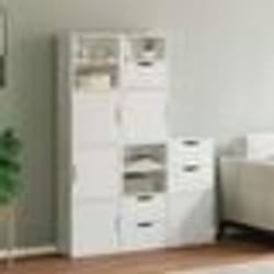 vidaXL Armoires latérales 5 pcs ODDA blanc 40x24x79 cm bois massif pin armoire buffet meuble de rangement de cuisine 3365357