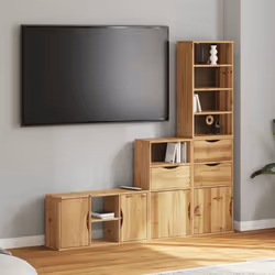 Optimisez l'espace de votre salon sans sacrifier le style avec cet ensemble complet de meubles TV en bois avec rangement ! Ma ...