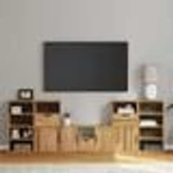 vidaXL Meubles TV 5 pcs avec rangement ODDA bois de pin massif meuble TV banc TV meuble hifi support TV buffet TV 3365378