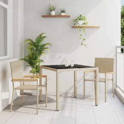 vidaXL Ensemble de salle à manger pour jardin 3 pcs Beige