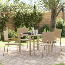 vidaXL Ensemble de salle à manger pour jardin 5 pcs Beige