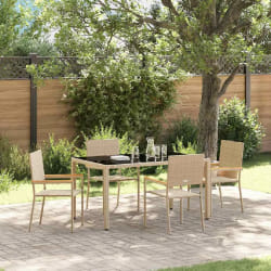 vidaXL Ensemble de salle à manger pour jardin 5 pcs Beige