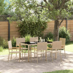 vidaXL Ensemble de salle à manger pour jardin 7 pcs Beige