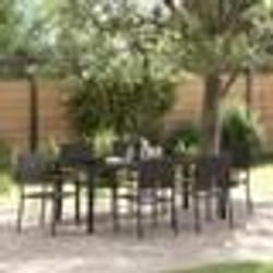 vidaXL Ensemble de jardin 7 pièces Noir Poly Rattan