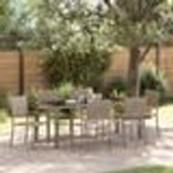 Ensemble de salle à manger de jardin 7 pièces vidaXL en poly rattan gris