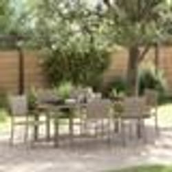 Ensemble de salle à manger de jardin 7 pièces vidaXL en poly rattan gris