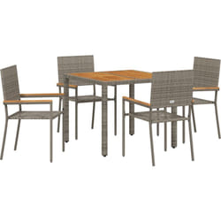 Vidaxl - Ensemble de salle à manger jardin 5 pièces gris poly rattan