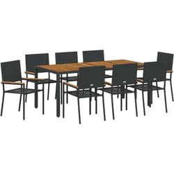 Vidaxl - 9 pcs Noir, Marron 190 x 90 x 75 cm