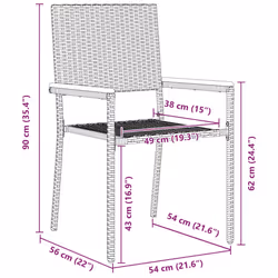 Vidaxl Ensemble De Salle À Manger Pour Jardin 11 Pcs Noir Poly Rotin - Vue supplémentaire 2