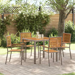 vidaXL Ensemble de salle à manger pour jardin 5 pcs Gris
