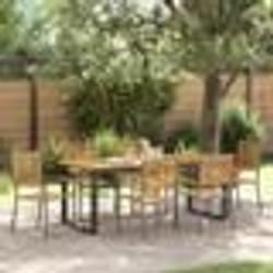 vidaXL Ensemble de salle à manger de jardin 7 pcs Gris
