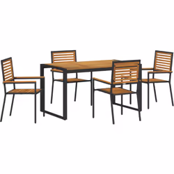 Cet ensemble de salle à manger de jardin allie style et praticité pour l'extérieur; capable d'accueillir quatre personnes tou ...