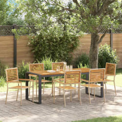 vidaXL Ensemble de salle à manger pour jardin 7 pcs Beige et Marron