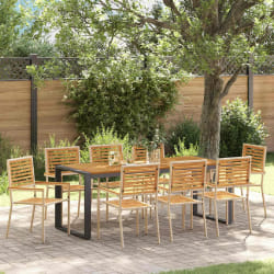 vidaXL Ensemble de salle à manger pour jardin 9 pcs Beige