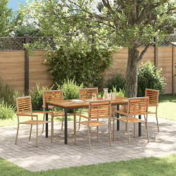vidaXL Ensemble de salle à manger pour jardin 7 pcs Beige