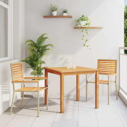 vidaXL Ensemble de repas de jardin 3 pcs Beige 85 x 85 x 74 cm