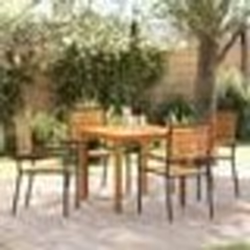 vidaXL Ensemble de salle à manger de jardin 5 pcs Noir 85 x 85 x 74 cm