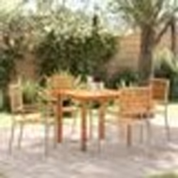vidaXL Ensemble de salle à manger de jardin 5 pcs Beige