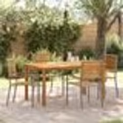 vidaXL Ensemble de Salle à Manger de Jardin 5 pcs Gris