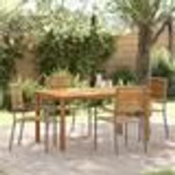 vidaXL Ensemble de Salle à Manger de Jardin 5 pcs Gris