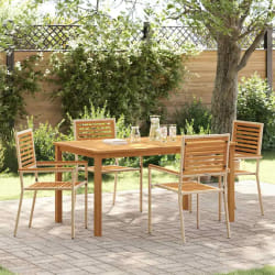 vidaXL Ensemble de salle à manger pour jardin 5 pcs Beige Poly rotin