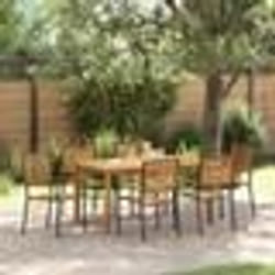 vidaXL Ensemble de Salle à Manger de Jardin 7 pcs Noir