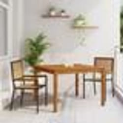 vidaXL Ensemble de salle à manger de jardin 3 pcs Noir