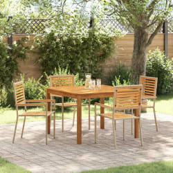 vidaXL Ensemble de salle à manger pour jardin 5 pcs Beige Poly rotin