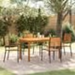 vidaXL Ensemble de repas de jardin 5 pcs Noir 140 x 80 x 74 cm