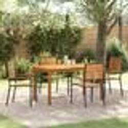 vidaXL Ensemble de repas de jardin 5 pcs Noir 140 x 80 x 74 cm