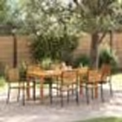 vidaXL Ensemble de salle à manger de jardin 7 pcs Noir