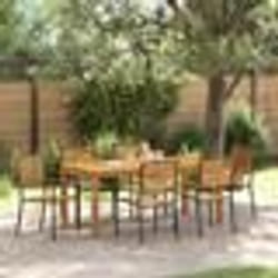 vidaXL Ensemble de salle à manger de jardin 7 pcs Noir