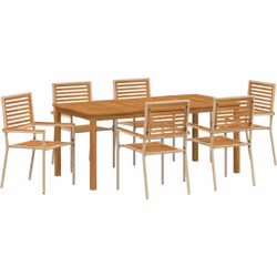 Cet ensemble de salle à manger pour le jardin est spacieux et allie style et praticité, parfait pour déguster des repas dehor ...