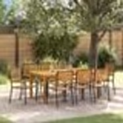 vidaXL Ensemble de Jardin 9 pcs Noir 180 x 90 x 75 cm Bois & Métal