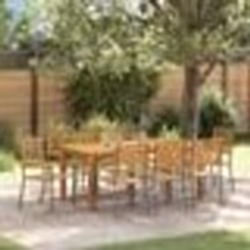 vidaXL Ensemble de Salle à Manger de Jardin 9 pcs Gris