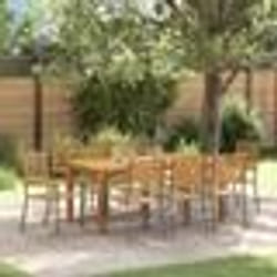 vidaXL Ensemble de Salle à Manger de Jardin 9 pcs Gris